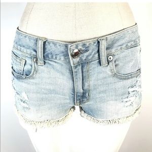 American eagle stretch shortie distressed